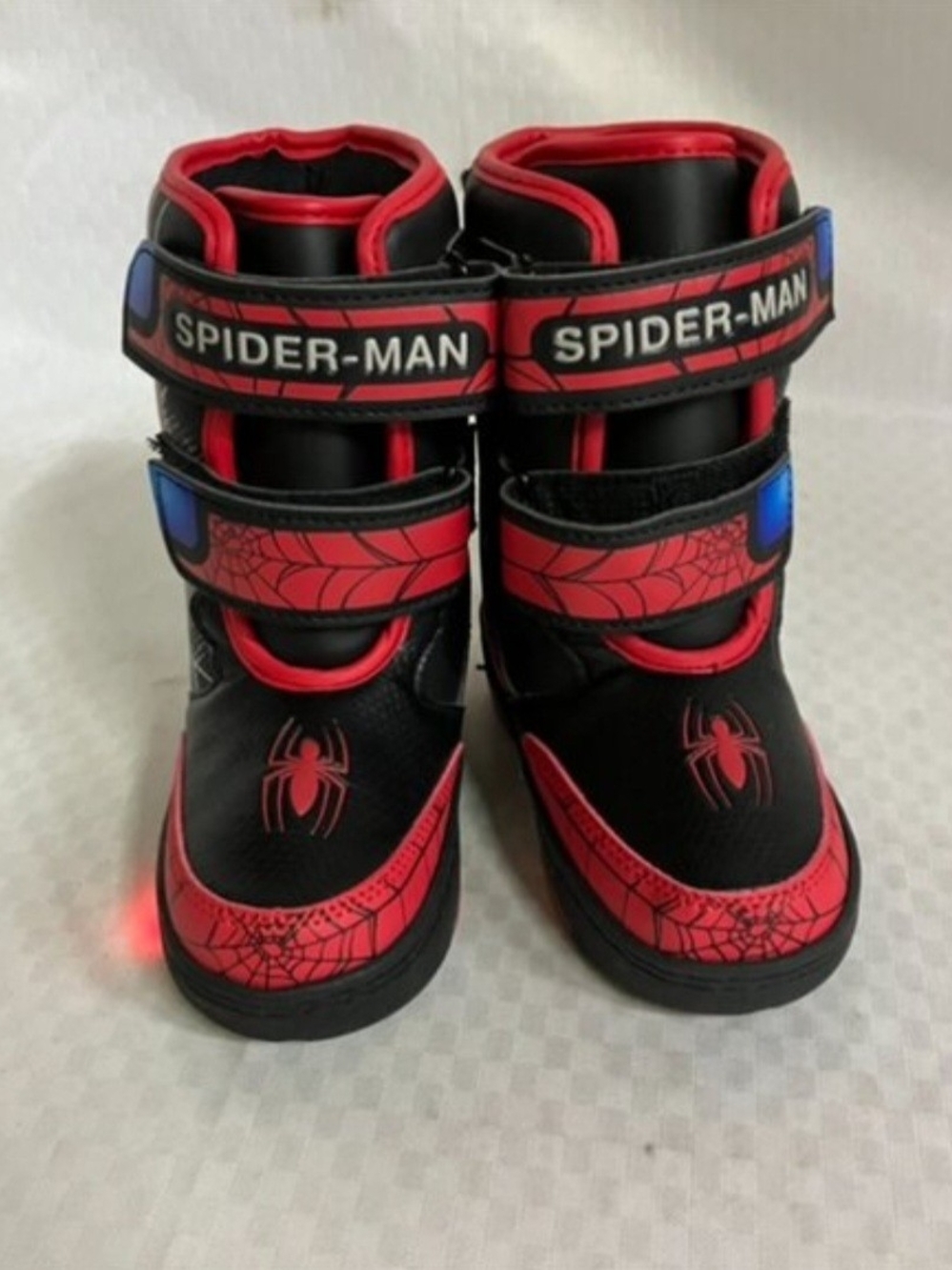 Spiderman Kids Light-Up Boots in Black and Red